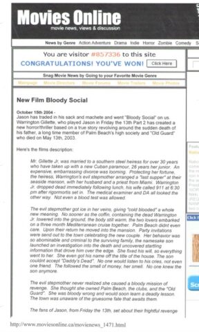 A page of an article about new films
